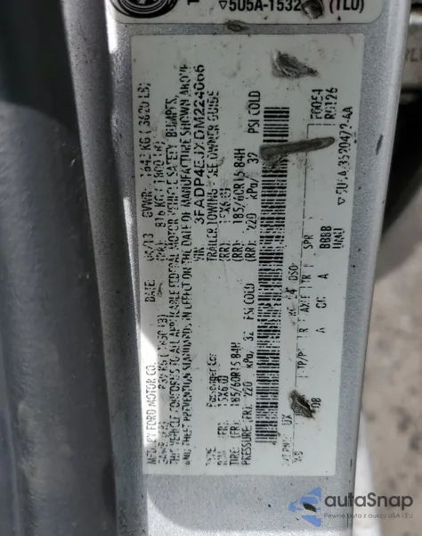 2013 Ford Fiesta Se z USA, uszkodzony, nr VIN 3FADP4EJXDM224066